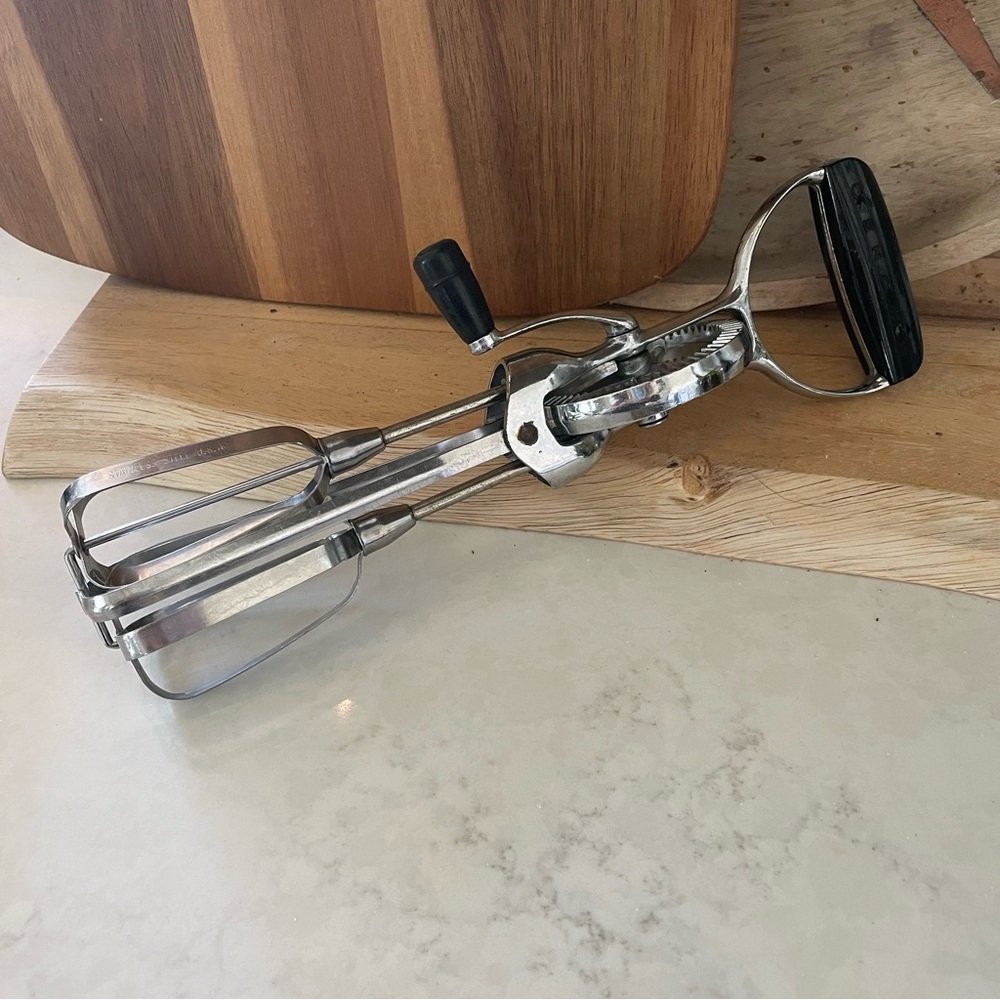 Vintage Ekco Best Hand Held Stainless Steel Mixer